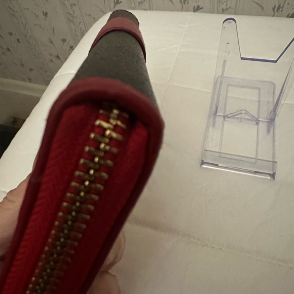 Coach Brown Monogram with Red Trim Wallet - Picture 9 of 16